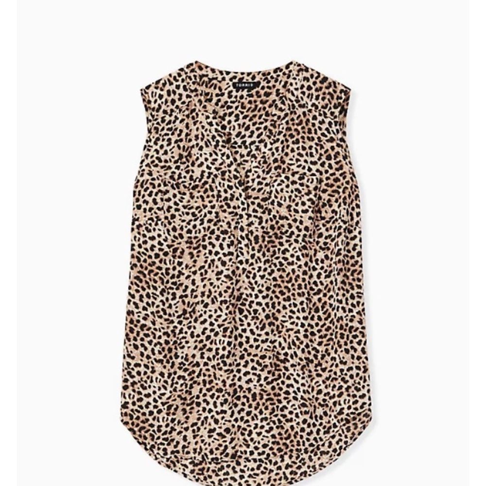 TORRID SIZE 1 EUC HARPER LEOPARD GEORGETTE PULLOVER TANK